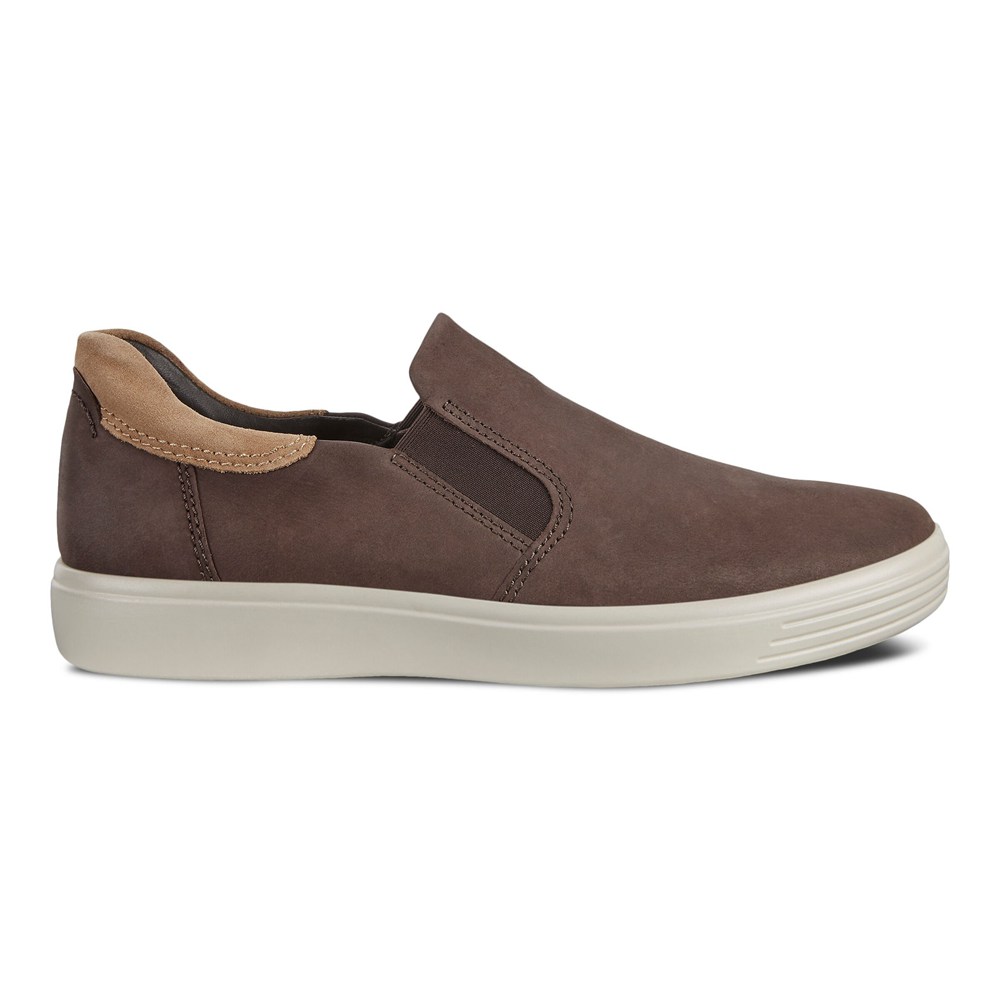 ECCO Mens Slip On Brown - Soft 7 Sneakerss - ESI-831952